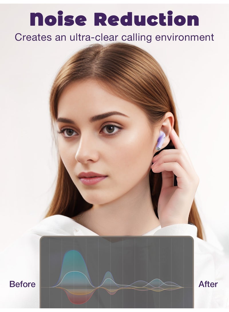 Wireless Earbuds, Wireless Earphones V5.4, Noise Reduction Call Headphones, 13mm Bass Sound, Touch Control, One-Step Pairing, Long Battery Life Charging Case - Image 3